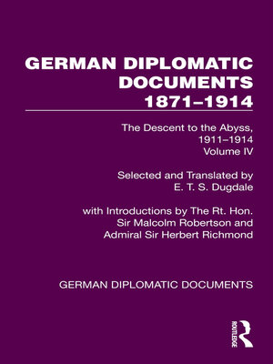 cover image of German Diplomatic Documents 1871–1914 Volume 4